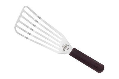 TENTA TENTA KITCHEN Set of 2 Stainless Steel Fish Spatula and Fish Turner  Wooden Handle and Stainless Steel Handle Slotted Turner BBQ Shovel Fry