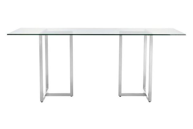 CB2 Silverado Chrome 80″ Rectangular Dining Table