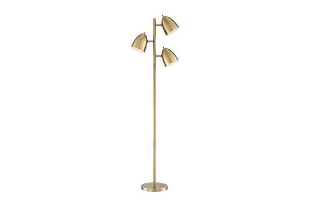 Aaron Aged Brass 3 Light Floor Lamp