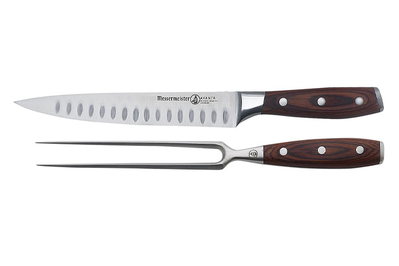 BRODARK Carving Knife Set, German Stainless Steel Carving Knife and Fork,  2-Piece Carving Set for Meat, Turkey, BBQ, Full Tang Ergonomic Handle