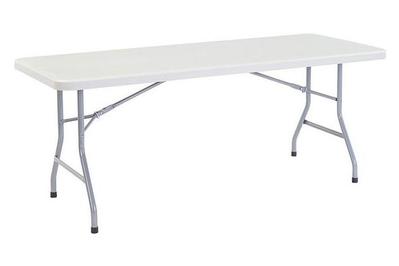 Details about   FOLDING TABLE 8' Fold in Half Desk Black Plastic Steel Indoor Outdoor 