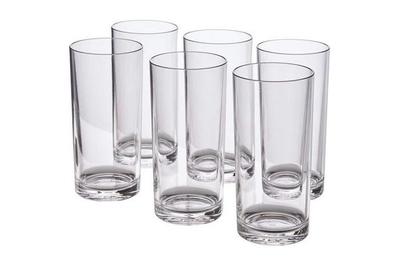 Set of 5 Glass 16 Ounce Tumblers Drinking Glasses Clear 