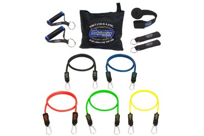 EXTRA THICK RESISTANCE BANDS 50 AND 75 LBS WITH EXTRA PRO HANDLES AND CLIPS 