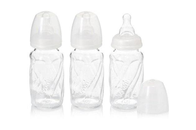 small glass baby bottles