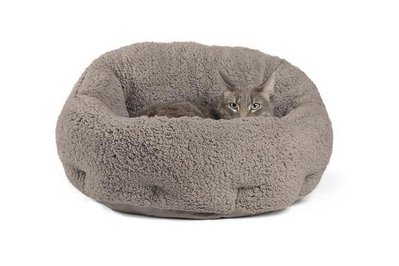 PADEN Pet Beds for Cats Anti-Slip & Water-Resistant Bottom Calming Cat Bed Pet Bed Cat Cave（13.8″x13.1″x11.8″） Black 