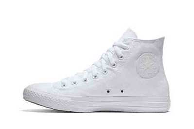 white monochrome converse high tops