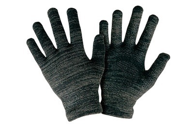 touch screen gloves M black premium fine knit unisex with silver great gift 