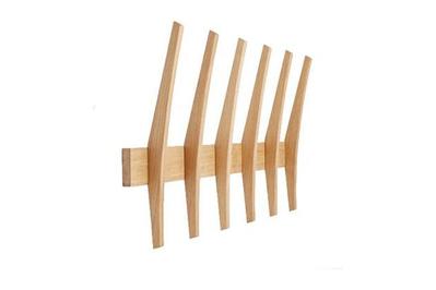 Mainstays 18 in. Wall Mounted Unfinished Wood Hook Rack, 4 Pegs 