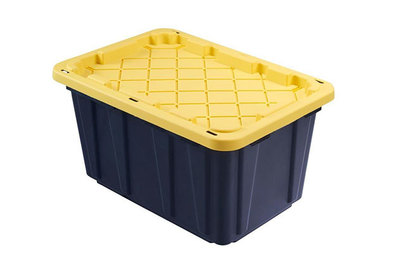 Plastic Tote Wheeled Storage Container Organizer Box Plastic Bin 40 Gal 2 Pack 