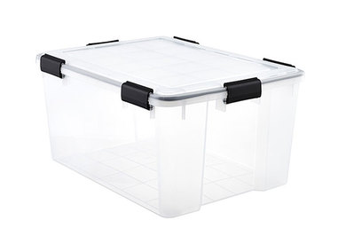 STRONG SMALL MEDIUM LARGE PLASTIC STORAGE BOXES STACKABLE BOXES OFFICE USE 