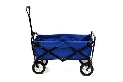 Beach Wagon Utility Cart for Fishing Gear Hauling Camping Traveling Folding  Blue