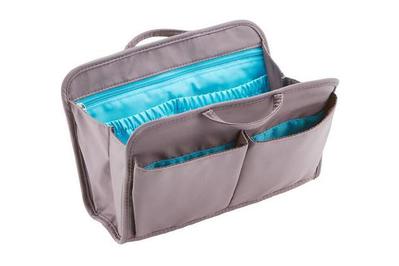 PACKING CUBE PM Organizer] Felt Purse Insert with Middle Zip Pouch, C