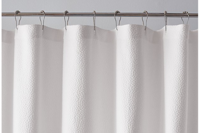 Madison Park Grace White Shower Curtain,Solid Cottage Top Shower Curtains for Bathroom 72 X 72 White