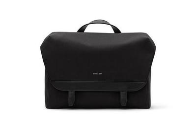 Men's Commuter Messenger Bag in Black Matte Leather - Thursday