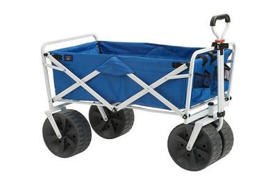 Folding Wagon Garden Shopping Small Wagon Cart Collapsible All Terrain Wagon Black+Blue No Assembly Collapsible Outdoor Utility Wagons Mini Wagon for childen Kids 