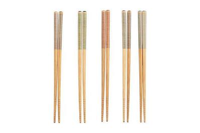 5 Pairs Set Household Chinese Wind Bamboo Chopsticks Portable Cutlery Cute Gifts 