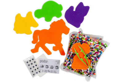 Set Of Perler Beads Perler Pegboard Tweezers And Many Colorful Fusible  Beads Toy That Develops The Imagination Of Child Childrens Toys Theme Wide  Background With Space Stock Photo - Download Image Now 