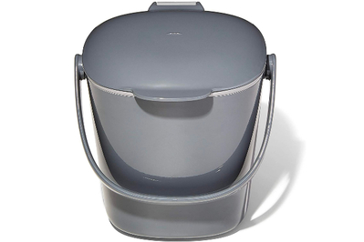 Kitchen Compost Bin Bucket Steel Waste Pail with Lid Plastic Inner - Grey
