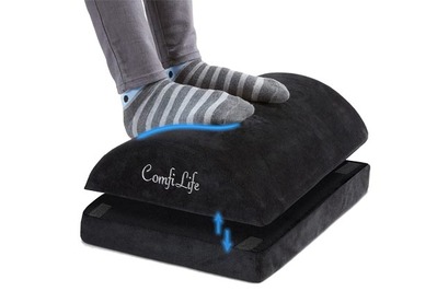 Under Desk Foot Rest Adjustable Height Massage Textured Surface Teardrop Foam 