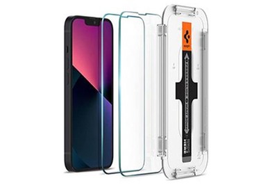 Spigen Glas.tR EZ Fit钢化玻璃屏幕保护器（传感器保护）适用于iPhone 14