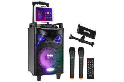 Karaoke Machine with 2 Wireless Microphones for Adults/Kids, 2023 Upgraded  PA Speaker System, Singing Machine with Echo and Vocal Cut, Supports TF