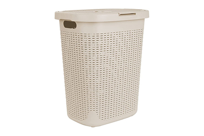 50 Litre Oval Laundry Basket Lid Washing Bin Hamper Storage Large Capacity Dirty 
