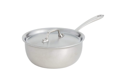 AVACRAFT 18/10 Stainless Steel Frying Pan with Lid and Side Spouts (Fi