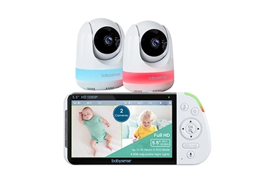 HelloBaby 720P 5.5'' HD Video Baby Monitor No WiFi, Remote Pan Tilt Zoom  Baby Monitor with Camera and Audio Wide View Range, Night Light, Hack  Proof