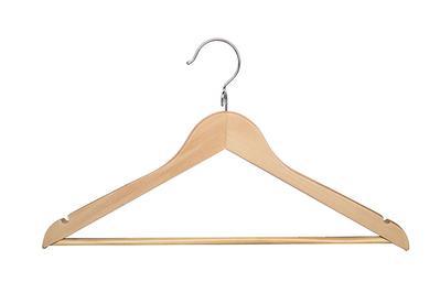 10 Pack Solid Wooden Suit Hangers Skirt Hangers with Metal Clips Pants Hangers 