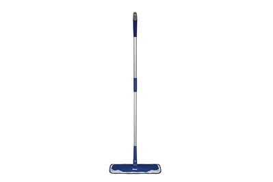 2-in-1 Silicone Broom Carpet Rake and Squeegee - Swivelling Rubber Broom  with Long Handle and Slanted Side Bristles for Corners - Multipurpose Pet