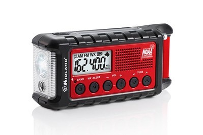 5 LED Flashlight AIXMEET Hand Crank Radios Self Powered AM/FM Radios with Alert 500mAh Rechargeable Battery Power Bank for for Hurricanes NOAA Weather Radio for Emergency 